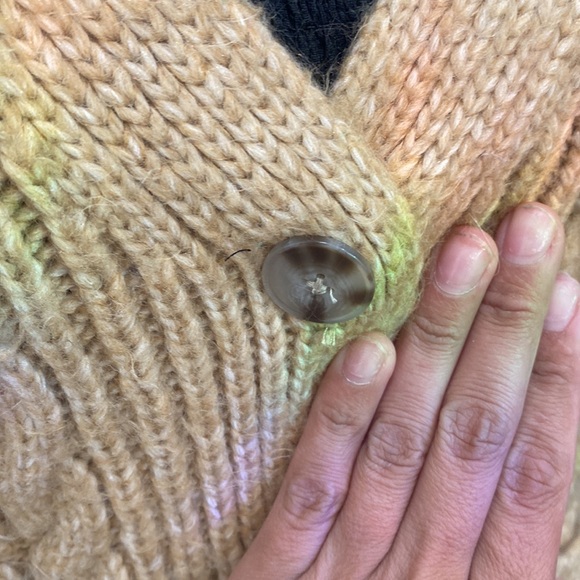 Loft Cable Knit Tan Boyfriend Oversize Sweater Size L - Picture 4 of 7